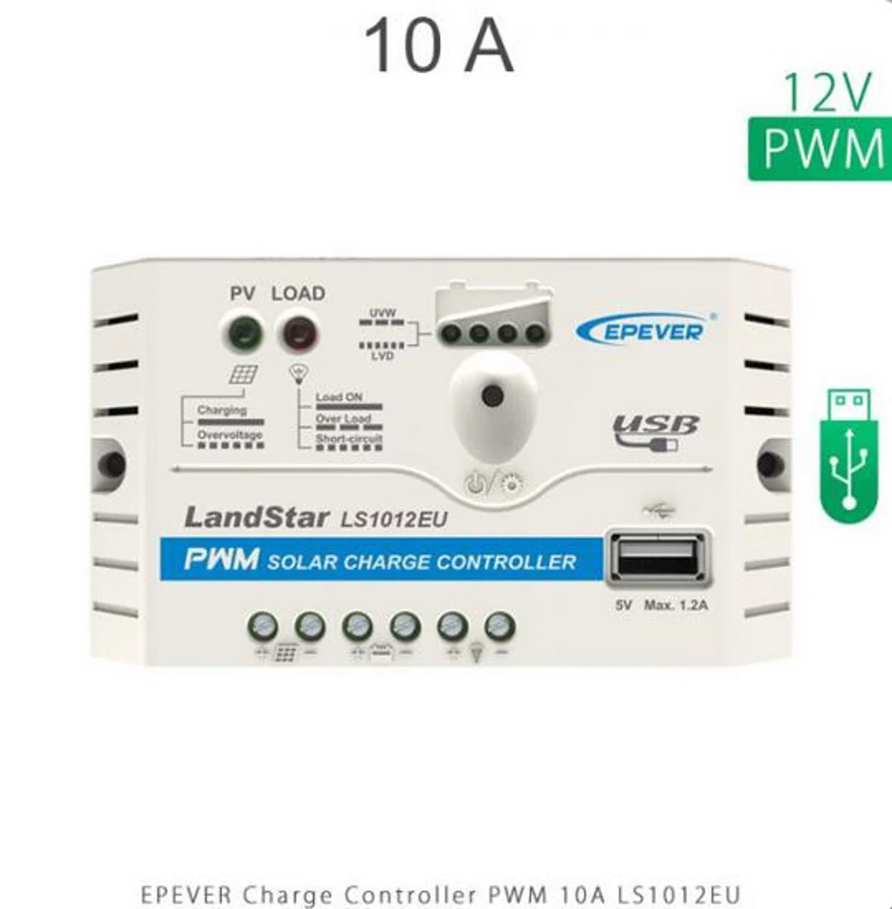 شارژ کنترلر 10A و 12V مدل LS1012E/EU سری PWM برند EPEVER