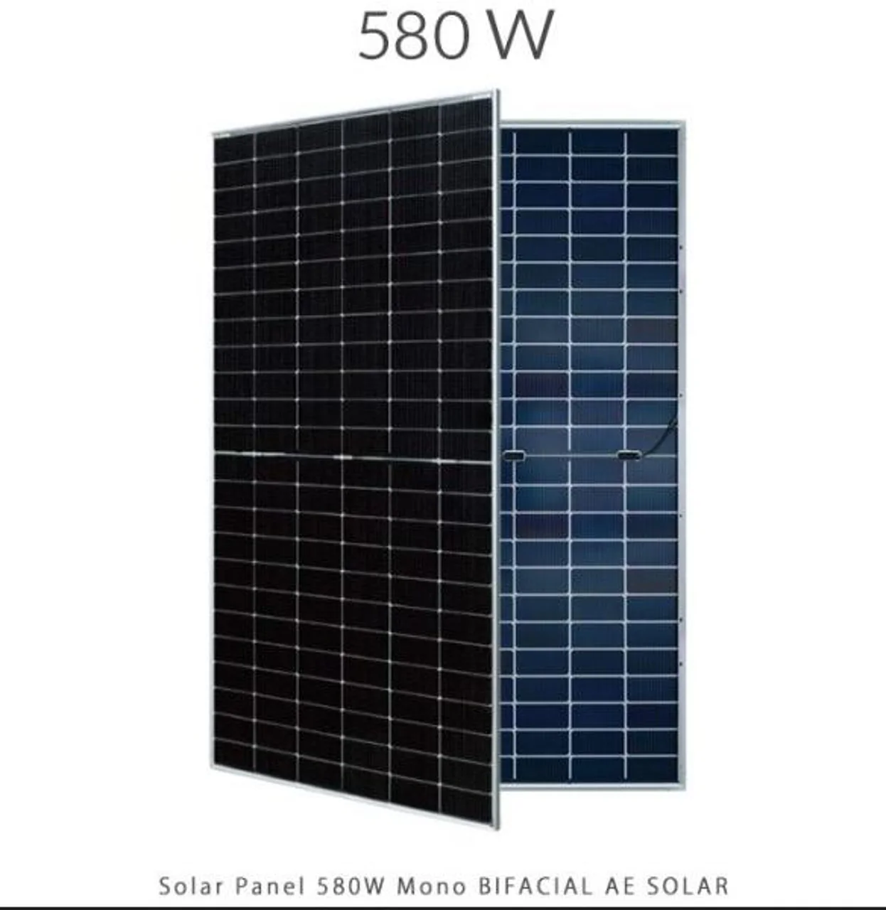 پنل خورشیدی 580 وات مونو کریستال دو طرفه برند AE SOLAR