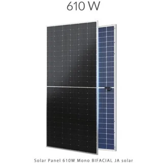 پنل خورشیدی 610 وات مونو کریستال بای فیشیال برند JA solar