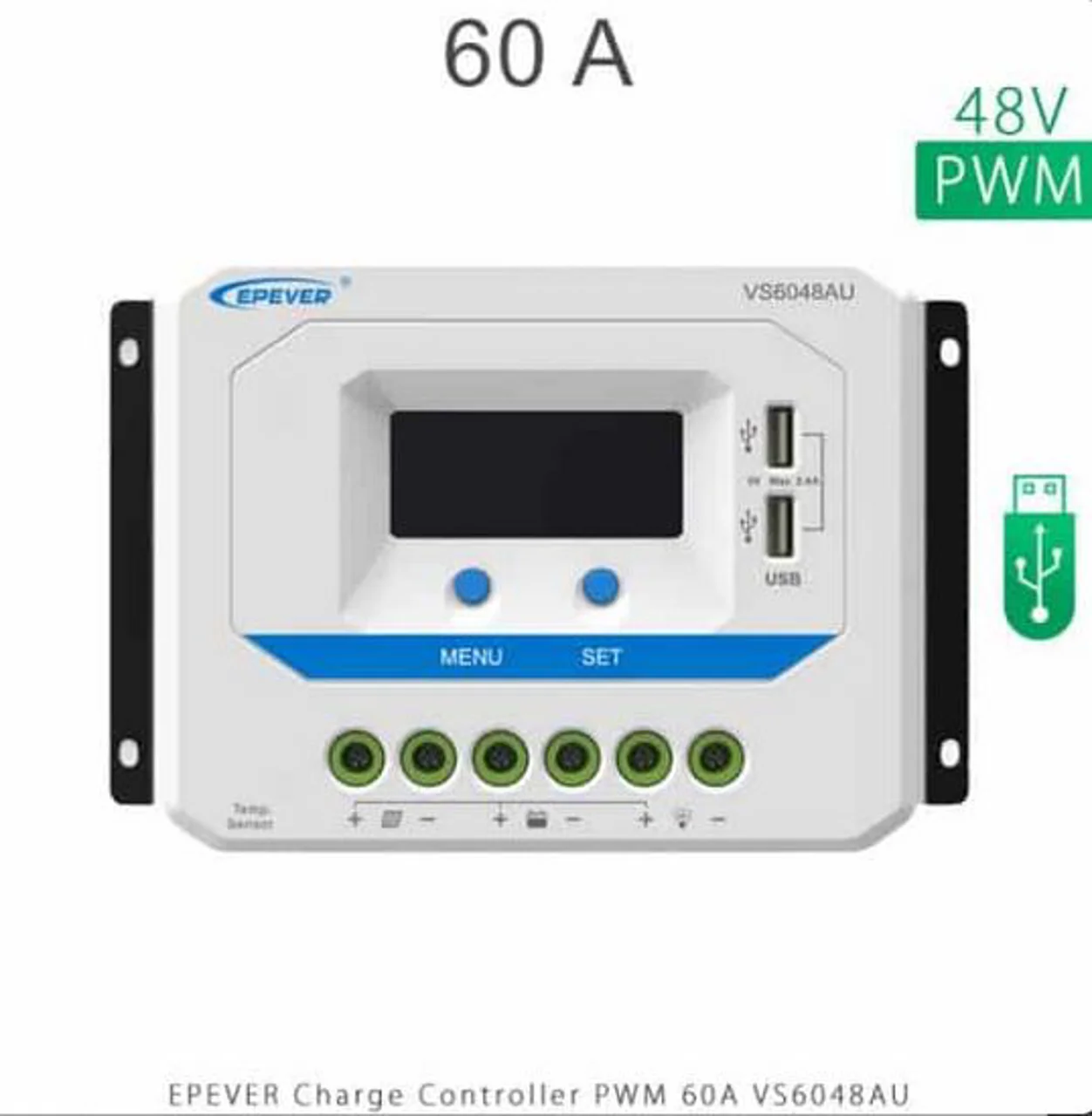 شارژ کنترلر 60A و 48V مدل VS6048AU سری PWM برند EPEVER