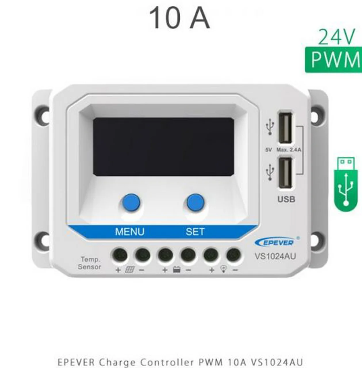 شارژ کنترلر 10A و 24V مدل VS1024A/AU سری PWM برند EPEVER