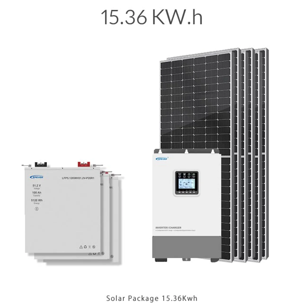 پکیج برق خورشیدی 15Kw.h با تامین 12.3Kw.h انرژی و عمر بالا
