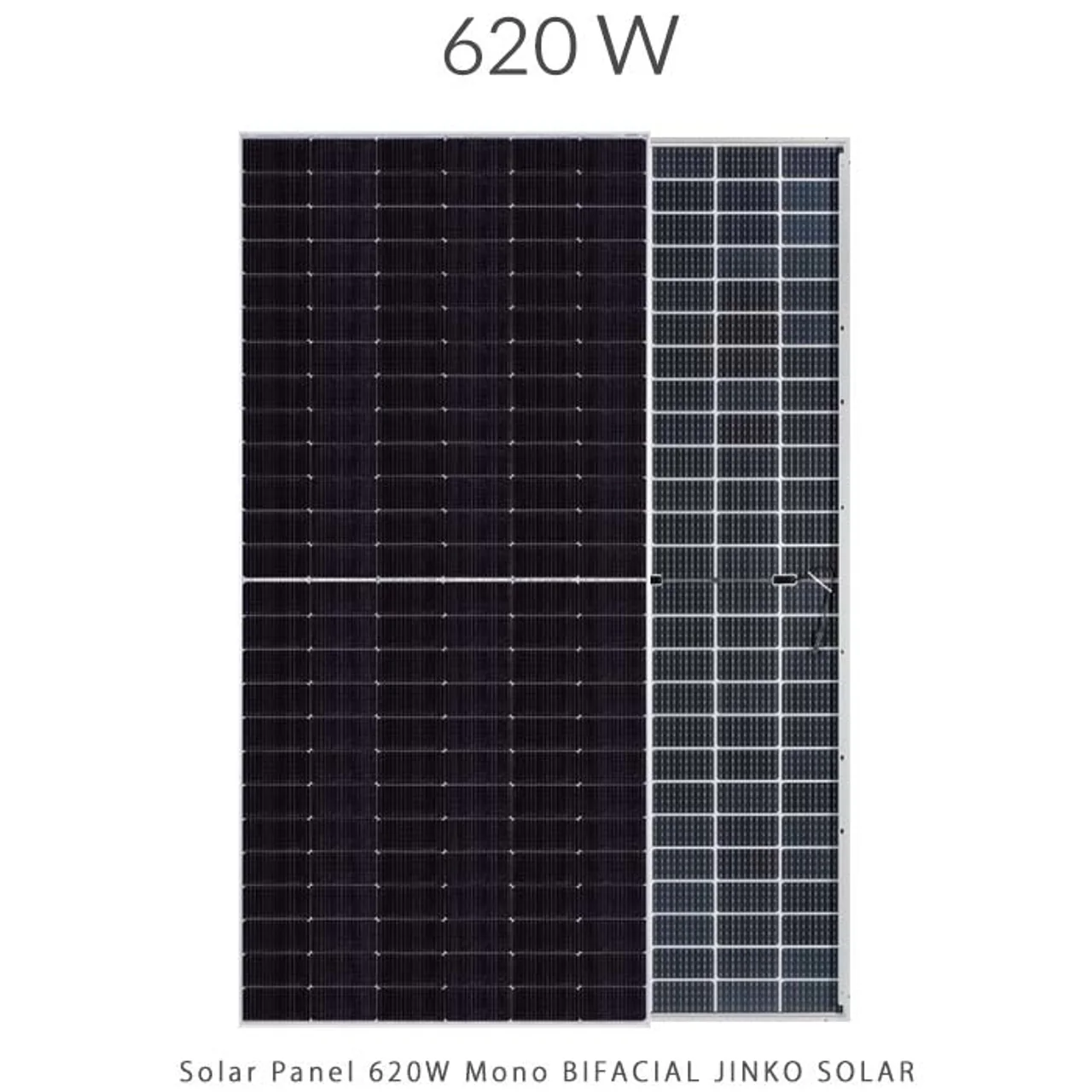 پنل خورشیدی 620 وات مونو کریستال مدل بایفشیال N-Type برند JINKO SOLAR